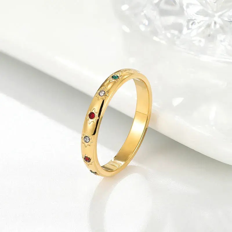 Rainbow Rhinestone Ring