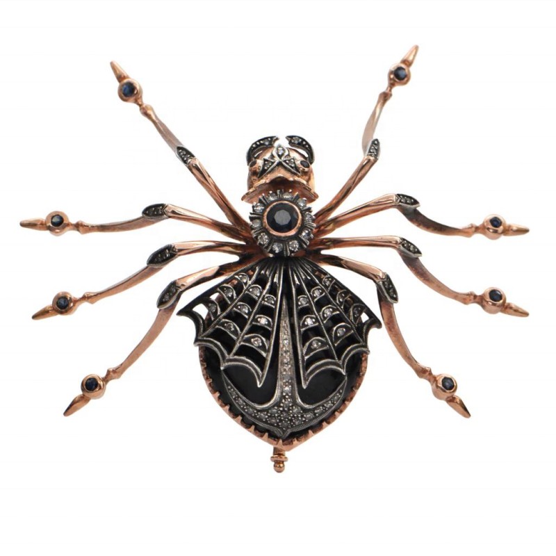 Brass Spider Brooch