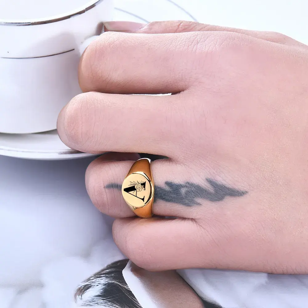 Signet Letter Ring