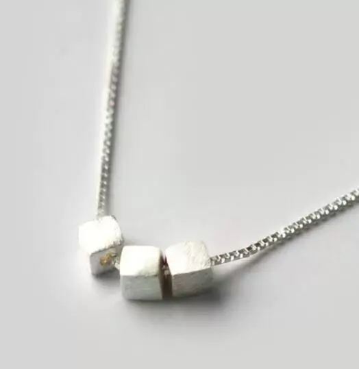 Sterling Silver Cubic Charm Necklace