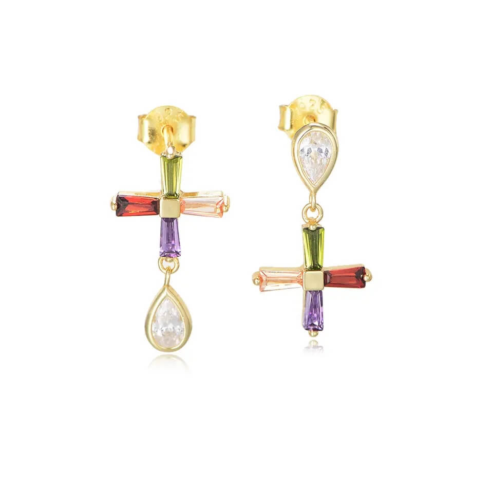 Zircon Rainbow Dangle Earrings